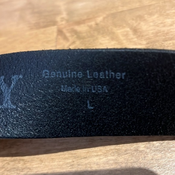 Old Navy Black Leather Belt w Heavyduty Buckle L - Picture 3 of 4